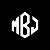 design de logotipo de carta mbj com forma de polígono. mbj polígono e design de logotipo em forma de cubo. modelo de logotipo de vetor hexágono mbj cores brancas e pretas. mbj monograma, logotipo de negócios e imóveis.