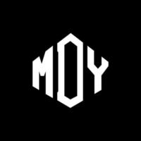 design de logotipo de letra mdy com forma de polígono. mdy polígono e design de logotipo em forma de cubo. modelo de logotipo de vetor hexágono mdy cores brancas e pretas. mdy monograma, logotipo de negócios e imóveis.