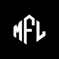 design de logotipo de carta mfl com forma de polígono. polígono mfl e design de logotipo em forma de cubo. modelo de logotipo de vetor mfl hexágono cores brancas e pretas. mfl monograma, logotipo de negócios e imóveis.