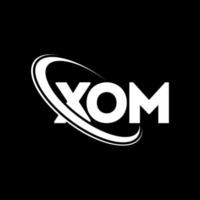 logotipo xom. carta xom. design de logotipo de letra xom. iniciais xom logotipo ligado com círculo e logotipo monograma em maiúsculas. tipografia xom para marca de tecnologia, negócios e imóveis. vetor