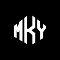 design de logotipo de letra mky com forma de polígono. mky polígono e design de logotipo em forma de cubo. modelo de logotipo de vetor mky hexágono cores brancas e pretas. mky monograma, logotipo de negócios e imóveis.