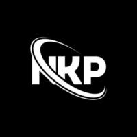 logotipo np. carta np. design de logotipo de carta nkp. iniciais nkp logotipo ligado com círculo e logotipo monograma maiúsculo. tipografia nkp para marca de tecnologia, negócios e imóveis. vetor