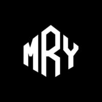 design de logotipo de letra mry com forma de polígono. mry design de logotipo em forma de polígono e cubo. mry hexágono modelo de logotipo de vetor cores brancas e pretas. mry monograma, logotipo de negócios e imóveis.