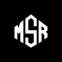 design de logotipo de carta msr com forma de polígono. MSR polígono e design de logotipo em forma de cubo. modelo de logotipo de vetor hexágono msr cores brancas e pretas. monograma msr, logotipo de negócios e imóveis.