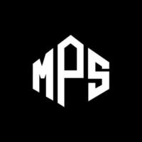 design de logotipo de carta mps com forma de polígono. mps polígono e design de logotipo em forma de cubo. modelo de logotipo de vetor hexágono mps cores brancas e pretas. mps monograma, logotipo de negócios e imóveis.