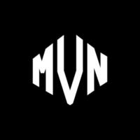 design de logotipo de carta mvn com forma de polígono. design de logotipo em forma de polígono e cubo mvn. mvn hexagon vector logo template cores brancas e pretas. mvn monograma, logotipo de negócios e imóveis.