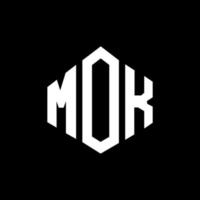 design de logotipo de carta mok com forma de polígono. mok polígono e design de logotipo em forma de cubo. modelo de logotipo de vetor mok hexágono cores brancas e pretas. monograma mok, logotipo de negócios e imóveis.