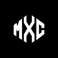design de logotipo de letra mxc com forma de polígono. mxc polígono e design de logotipo em forma de cubo. modelo de logotipo de vetor hexágono mxc cores brancas e pretas. mxc monograma, logotipo de negócios e imóveis.