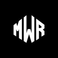 design de logotipo de carta mwr com forma de polígono. mwr polígono e design de logotipo em forma de cubo. modelo de logotipo de vetor hexágono mwr cores brancas e pretas. mwr monograma, logotipo de negócios e imóveis.