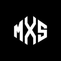 design de logotipo de letra mxs com forma de polígono. mxs polígono e design de logotipo em forma de cubo. mxs hexágono modelo de logotipo de vetor cores brancas e pretas. mxs monograma, logotipo de negócios e imóveis.
