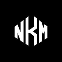 design de logotipo de carta nkm com forma de polígono. nkm polígono e design de logotipo em forma de cubo. modelo de logotipo de vetor hexágono nkm cores brancas e pretas. nkm monograma, logotipo de negócios e imóveis.