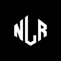 design de logotipo de carta nlr com forma de polígono. nlr polígono e design de logotipo em forma de cubo. modelo de logotipo de vetor hexágono nlr cores brancas e pretas. nlr monograma, logotipo de negócios e imóveis.