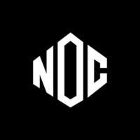 design de logotipo de carta noc com forma de polígono. noc polígono e design de logotipo em forma de cubo. noc hexágono modelo de logotipo de vetor cores brancas e pretas. noc monograma, logotipo de negócios e imóveis.