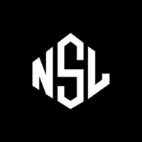 design de logotipo de carta nsl com forma de polígono. polígono nsl e design de logotipo em forma de cubo. modelo de logotipo de vetor hexágono nsl cores brancas e pretas. nsl monograma, logotipo de negócios e imóveis.