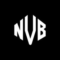 design de logotipo de carta nvb com forma de polígono. nvb polígono e design de logotipo em forma de cubo. modelo de logotipo de vetor hexágono nvb cores brancas e pretas. nvb monograma, logotipo de negócios e imóveis.