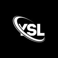 logotipo ysl. carta sl. design de logotipo de letra ysl. iniciais ysl logotipo ligado com círculo e logotipo monograma maiúsculo. ysl tipografia para marca de tecnologia, negócios e imóveis. vetor