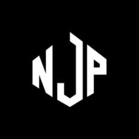 design de logotipo de carta njp com forma de polígono. njp polígono e design de logotipo em forma de cubo. njp hexagon vector logo template cores brancas e pretas. njp monograma, logotipo de negócios e imóveis.