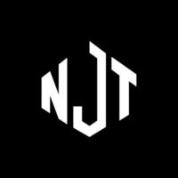 design de logotipo de letra njt com forma de polígono. njt polígono e design de logotipo em forma de cubo. njt hexagon vector logo template cores brancas e pretas. njt monograma, logotipo de negócios e imóveis.