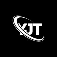logotipo yjt. carta jt. design de logotipo de carta yjt. iniciais yjt logotipo ligado com círculo e logotipo monograma maiúsculo. tipografia yjt para tecnologia, negócios e marca imobiliária. vetor