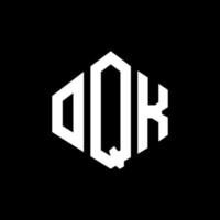 design de logotipo de carta oqk com forma de polígono. oqk polígono e design de logotipo em forma de cubo. oqk modelo de logotipo de vetor hexágono cores brancas e pretas. oqk monograma, logotipo de negócios e imóveis.