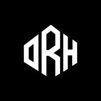 design de logotipo de carta orh com forma de polígono. orh polígono e design de logotipo em forma de cubo. orh hexágono modelo de logotipo de vetor cores brancas e pretas. orh monograma, logotipo de negócios e imóveis.