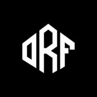 design de logotipo de carta orf com forma de polígono. orf polígono e design de logotipo em forma de cubo. orf hexágono modelo de logotipo de vetor cores brancas e pretas. monograma orf, logotipo de negócios e imóveis.