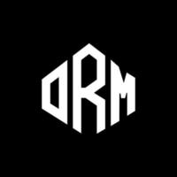 design de logotipo de carta orm com forma de polígono. orm polígono e design de logotipo em forma de cubo. modelo de logotipo de vetor hexágono orm cores brancas e pretas. logo monograma, negócios e imóveis.