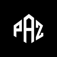 design de logotipo de letra paz com forma de polígono. polígono paz e design de logotipo em forma de cubo. modelo de logotipo de vetor hexágono paz cores brancas e pretas. paz monograma, logotipo de negócios e imóveis.