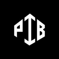 design de logotipo de carta pib com forma de polígono. polígono pib e design de logotipo em forma de cubo. pib hexágono modelo de logotipo de vetor cores brancas e pretas. monograma pib, logotipo de negócios e imóveis.