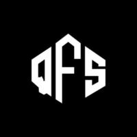 design de logotipo de letra qfs com forma de polígono. qfs polígono e design de logotipo em forma de cubo. qfs hexagon vector logo template cores brancas e pretas. monograma qfs, logotipo comercial e imobiliário.