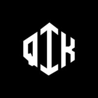 design de logotipo de carta qik com forma de polígono. qik polígono e design de logotipo em forma de cubo. qik modelo de logotipo de vetor hexágono cores brancas e pretas. monograma qik, logotipo de negócios e imóveis.
