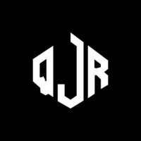 design de logotipo de letra qjr com forma de polígono. qjr polígono e design de logotipo em forma de cubo. qjr hexagon vector logo template cores brancas e pretas. monograma qjr, logotipo comercial e imobiliário.