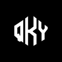 design de logotipo de letra qky com forma de polígono. design de logotipo de forma de polígono e cubo qky. qky modelo de logotipo de vetor hexágono cores brancas e pretas. monograma qky, logotipo de negócios e imóveis.