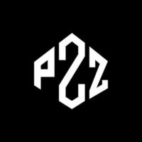 design de logotipo de carta pzz com forma de polígono. pzz polígono e design de logotipo em forma de cubo. pzz hexágono vector logo template cores brancas e pretas. pzz monograma, logotipo de negócios e imóveis.