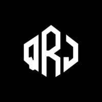 design de logotipo de letra qrj com forma de polígono. qrj polígono e design de logotipo em forma de cubo. qrj hexagon vector logo template cores brancas e pretas. qrj monograma, logotipo de negócios e imóveis.