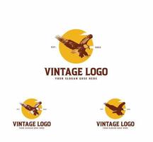 design de logotipo de águia vintage vetor