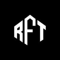 design de logotipo de carta rft com forma de polígono. rft polígono e design de logotipo em forma de cubo. modelo de logotipo de vetor hexágono rft cores brancas e pretas. rft monograma, logotipo de negócios e imóveis.