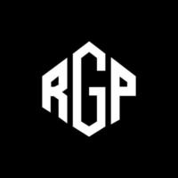 design de logotipo de carta rgp com forma de polígono. rgp polígono e design de logotipo em forma de cubo. rgp hexágono modelo de logotipo de vetor cores brancas e pretas. monograma rgp, logotipo de negócios e imóveis.