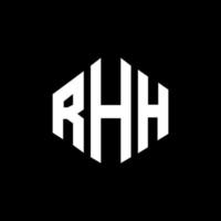 design de logotipo de letra rhh com forma de polígono. rhh polígono e design de logotipo em forma de cubo. rhh hexágono modelo de logotipo de vetor cores brancas e pretas. rhh monograma, logotipo de negócios e imóveis.