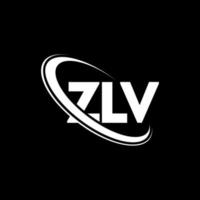 logotipo zlv. carta zlv. design de logotipo de letra zlv. iniciais zlv logotipo ligado com círculo e logotipo monograma em maiúsculas. tipografia zlv para marca de tecnologia, negócios e imóveis. vetor