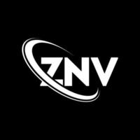 logotipo znv. carta znv. design de logotipo de carta znv. iniciais znv logotipo ligado com círculo e logotipo monograma em maiúsculas. tipografia znv para tecnologia, negócios e marca imobiliária. vetor