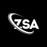 logotipo zsa. carta zsa. design de logotipo de letra zsa. iniciais zsa logotipo ligado com círculo e logotipo monograma em maiúsculas. tipografia zsa para marca de tecnologia, negócios e imóveis. vetor