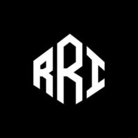 design de logotipo de carta rri com forma de polígono. rri polígono e design de logotipo em forma de cubo. rri hexágono modelo de logotipo de vetor cores brancas e pretas. rri monograma, logotipo de negócios e imóveis.