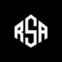 design de logotipo de carta rsa com forma de polígono. rsa polígono e design de logotipo em forma de cubo. modelo de logotipo de vetor hexágono rsa cores brancas e pretas. monograma rsa, logotipo de negócios e imóveis.