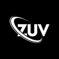 zuv logotipo. carta zuv. design de logotipo de letra zuv. iniciais zuv logotipo ligado com círculo e logotipo monograma maiúsculo. tipografia zuv para marca de tecnologia, negócios e imóveis. vetor