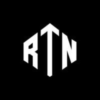 design de logotipo de carta rtn com forma de polígono. rtn polígono e design de logotipo em forma de cubo. modelo de logotipo de vetor hexágono rtn cores brancas e pretas. rtn monograma, logotipo de negócios e imóveis.