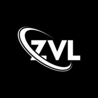 zvl logotipo. carta zvl. design de logotipo de letra zvl. iniciais zvl logotipo ligado com círculo e logotipo monograma maiúsculo. tipografia zvl para marca de tecnologia, negócios e imóveis. vetor