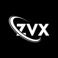 logotipo zvx. letra zvx. design de logotipo de letra zvx. iniciais zvx logotipo ligado com círculo e logotipo monograma maiúsculo. tipografia zvx para marca de tecnologia, negócios e imóveis. vetor