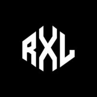 design de logotipo de letra rxl com forma de polígono. rxl polígono e design de logotipo em forma de cubo. rxl hexagon vector logo template cores brancas e pretas. rxl monograma, logotipo de negócios e imóveis.