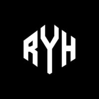 design de logotipo de letra ryh com forma de polígono. ryh polígono e design de logotipo em forma de cubo. ryh hexágono modelo de logotipo de vetor cores brancas e pretas. ryh monograma, logotipo de negócios e imóveis.